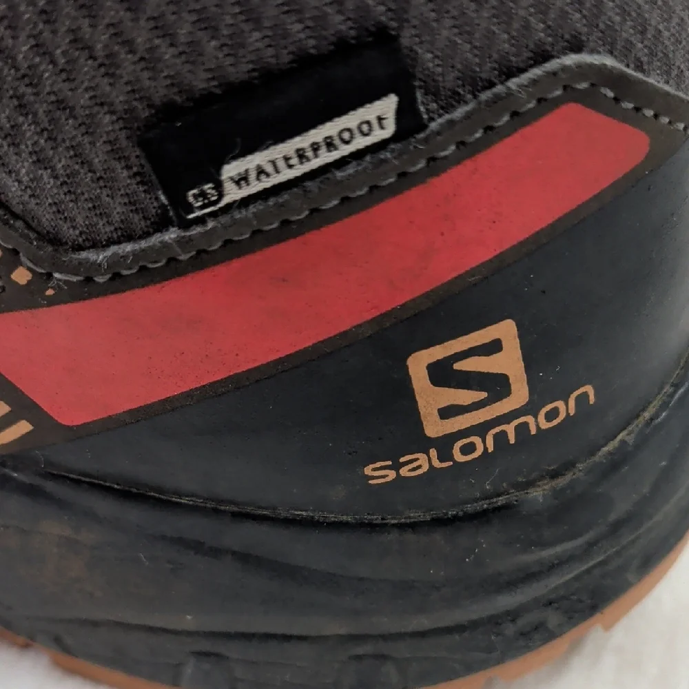 Salomon XA Pro Waterproof Black Red Hiking‎ Youth Shoes
